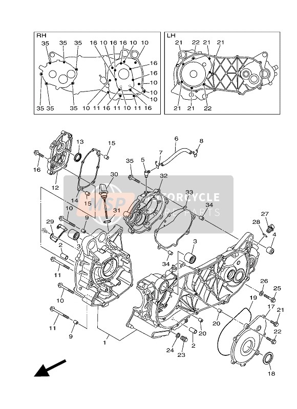 Yamaha GPD125A 2015 Crankcase for a 2015 Yamaha GPD125A